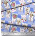 thumbnail image 2 of Soimoi Moss Georgette Fabric Leaves & Flower Floral Printed Fabric 1 Yard 42 Inch Wide, 2 of 3