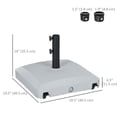 thumbnail image 3 of Outsunny Patio Umbrella Base with Wheels Water Filled Umbrella Stand Holder, 3 of 10