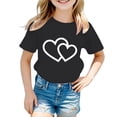 thumbnail image 1 of LUOGENLI T-Shirt pour Filles Enfant Filles Mignon Graphique Col Rond Manche Courte Tee Été Décontracté T-Shirt Maxi Hauts Ensembles Filles Tenue 2 Pcs Floral Noir 8-9 Ans, 1 of 5