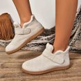 thumbnail image 1 of LSLJS Chaussures en Coton à Bout Rond pour Femmes, Couleur Unie, Semelle Plate, Chaudes et Moelleuses Snow Boots, Snow Boots pour Femmes, Cadeau pour Femmes, 1 of 4