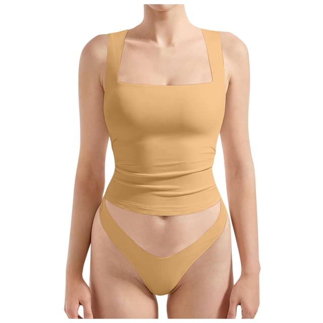 Lixiuxyad Basic Tank Tops Women Sexy Square Neck Tank Top Summer Going Out Basic Shirt