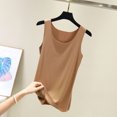 thumbnail image 1 of lSLJS Débardeur Femme Été Couleur Unie Col Rond Sans Manches Tunique Décontractée Hauts Blouse, Débardeurs Femme, 1 of 5