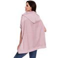 thumbnail image 2 of Womens Oversized Short Sleeve Hoodie Side Slits Pullover Sweater Top, 2 of 5