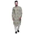 thumbnail image 1 of Atasi Indian Mandarin Collar Mens Kurta Printed Button Down Kurtas Ethnic Clothing, 1 of 1