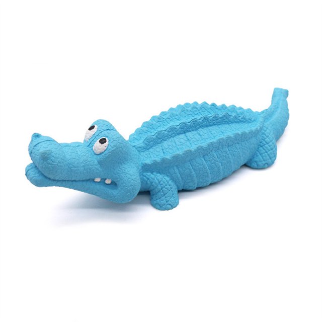 Jouets Chien à Mâcher Crocodile Jouets Interactifs Caoutchouc Durable (Bleu)