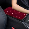 thumbnail image 2 of Red Car Armrest Box Cushion Protective Cover With Decorative Design Universal Fit For Vehicle Interior 11.81X8.66X0.08 Inches 0.22 Lbs, 2 of 7