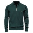 thumbnail image 1 of DPTALR Men's Zipper Sweater Cardigan Stand Up Collar Knitted Long Sleeved, 1 of 4