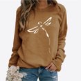 thumbnail image 1 of Chandails à Capuchon Mode pour Femmes 2023 Hauts Automne Manches Longues Ample Chandail à Enfiler Chemise Décontractée Dames Imprimé Poitrine Col Rond Chandails 50 % de Rabais Liquidation Costumes d'Halloween/Noël, 1 of 8