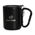 thumbnail image 1 of Portable Carabiner Hook Handle Mug With Lid Outdoor Travel Coffee Mug Camping Hiking Cup Lightweight Stainless Steel Mug Parts, 1 of 11