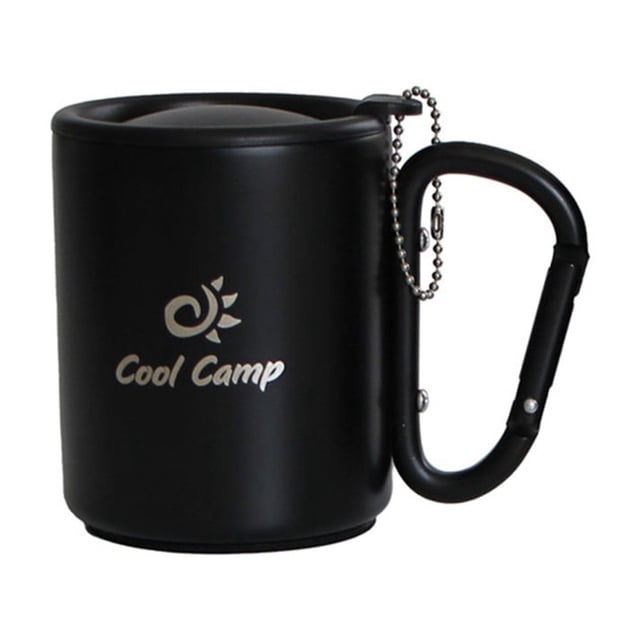 Portable Carabiner Hook Handle Mug With Lid Outdoor Travel Coffee Mug Camping Hiking Cup Lightweight Stainless Steel Mug Parts