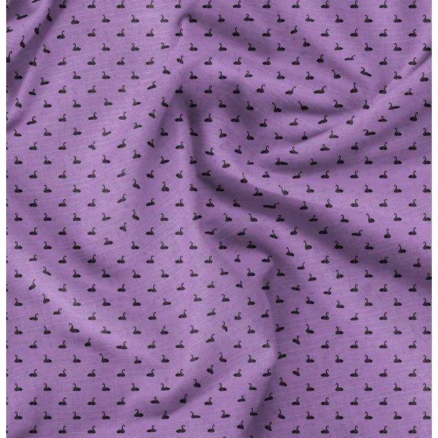 Soimoi Cotton Poplin Fabric Swan Bird Printed Fabric 1 Yard 56 Inch Wide