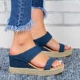 thumbnail image 2 of Women‘s Open Toe Elastic Strap Espadrilles Flatform Wedge Casual Sandal, 2 of 6