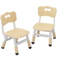 thumbnail image 1 of Garvee Plastic Toddler Chair Set of 2, 3 Level Adjustable Heights, , for Age 2-6, Light Yellow, 1 of 7