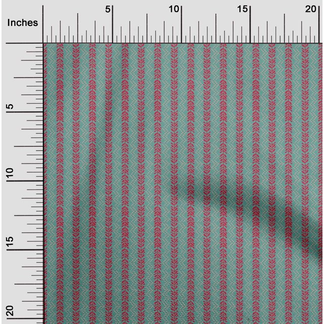 oneOone Cotton Flex Fabric Dotted Chevron & Leaves Block Printed Craft Fabric BTY 40 Inch Wide