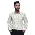 thumbnail image 1 of BESTMAN Chemise en Coton Imprimée avec Poches Col Évasé Boutonnée Chemise Formelle, 1 of 5