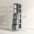 thumbnail image 3 of kleankin Armoire de Rangement Étroite pour Salle de Bain, Colonne de Linge Autoportante Grise, 3 of 10