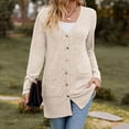 thumbnail image 4 of Yuyuzo Women's Cardigan 2024 Fall Casual Button down Sweaters Open Front Ribbed Knit Sweater Coat with Pockets, 4 of 5