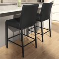 thumbnail image 2 of Amisco Perry Plus 26" Counter Stool - Black Faux Leather/Black Metal, 2 of 9