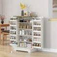 thumbnail image 2 of HOMCOM Kitchen Pantry Storage Cabinet with Adjustable Shelves Cream White, 2 of 10