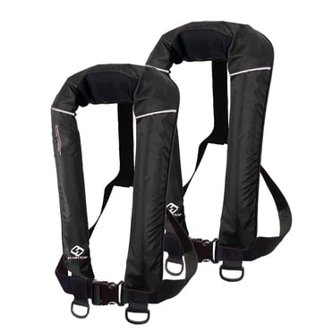 FLOATTOP Adult Universal Size 2pcs Black Inflatable Life Jacket with 33gram co2 Cylinder