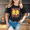 thumbnail image 2 of LUOGENLI T-Shirt pour Filles Enfants Mode Décontractée Imprimé Col Rond Ample Manche Courte T-Shirt Haut Maxi Hauts Ensemble Tendance Noir 10-11 Ans, 2 of 5