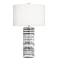 thumbnail image 2 of Pacific Coast Lighting Lampe de Table en Céramique à Rayures 27 Pouces en Blanc, 2 of 4