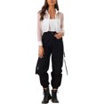 thumbnail image 2 of INSPIRE CHIC Women's Button-Front Point Collar Mesh Sheer Long Sleeve Shirt Tops L White, 2 of 6