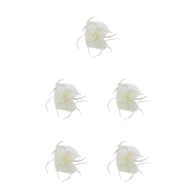 pitrice 1/2/3/5 Maille Fascinator Femmes Coiffure Prom Maquillage Nuptiale Scène Réglable Performance Photo Coiffe Fille Bande de Cheveux Beige 5PCS