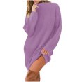 thumbnail image 2 of Gspmoly Robes pour Femmes, Robe Décontractée Ample à Col Semi-Montant à Manches Longues en Tricot Uni pour Femmes, Robes de Vacances pour Femmes Offres des Fêtes, 2 of 6