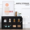 thumbnail image 4 of HOMCOM Buffet de Cuisine Armoire de Rangement Empilable avec Porte Coulissante en Verre, 4 of 10