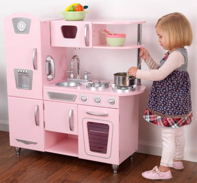 KidKraft Pink Vintage Kitchen Kids Pretend Play Set and Accessories | 53179