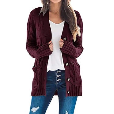 RKSTN Cardigan for Women Fall Fashion 2023 Open Front Casual Knit Cardigans Loose Slouchy Oversized Wrap Chunky Sweaters Coat with Pockets