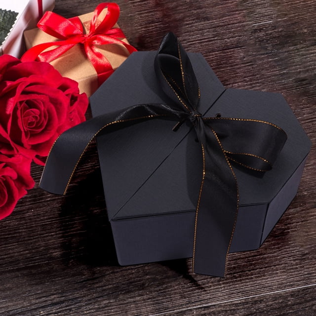 Boîte Cadeau de la Saint-Valentin avec Ruban à Double Porte en Forme de Cœur