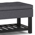 thumbnail image 2 of Trent Home Banc Ottoman Rectangulaire Transitionnel de 44 Pouces en Tissu Aspect Lin Gris, 2 of 8