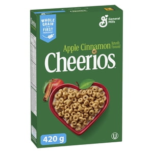 Apple Cinnamon Cheerios Céréales pour le petit déjeuner, Grains entiers, 420 g
