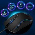 thumbnail image 2 of Gaming Mouse Wired, USB Computer Mouse with 4 Adjustable DPI, RGB Backlit LED, Side Buttons, Ergonomic Optical Mice for PC, Laptop, Windows, Mac, Gamer, 2 of 8