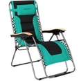 thumbnail image 1 of Costway Chaise Longue Zéro Gravité Rembourrée Surdimensionnée Pliable Réglable Turquoise, 1 of 6