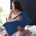 thumbnail image 4 of yulier 2Pcs Microfiber Queen Pillow Cases, Solid Color Super Soft Skin-friendly Cozy Pillowcases with Envelope Closure, Wrinkle, Fade and Stain Resistant Pillow Covers, 20x36, Navy, 4 of 5