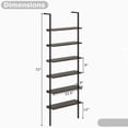 thumbnail image 3 of Costway 6-tier Ladder Shelf 72 Inches Industrial Wall Mounted Bookshelf Oak, 3 of 10