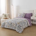 thumbnail image 1 of Mainstays All in One Reversible Comforter and Sheet Set, 5-Piece, Twin, White Multi Floral, 1 of 8