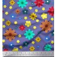 thumbnail image 1 of Soimoi polyester Crepe Fabric Colorful Flowers Clip Art Fabric Prints By Yard 52 Inch Wide, 1 of 3