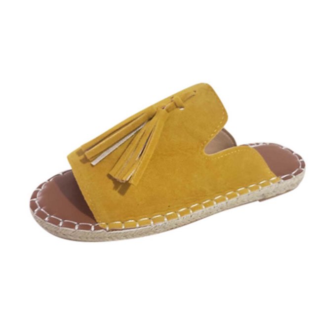 RKSTN Pantoufles pour Femmes Mode Décontractée Plates à Franges Chaussures Pantoufles Sandales à Bout Ouvert,Pantoufles pour Femmes Intérieur Extérieur