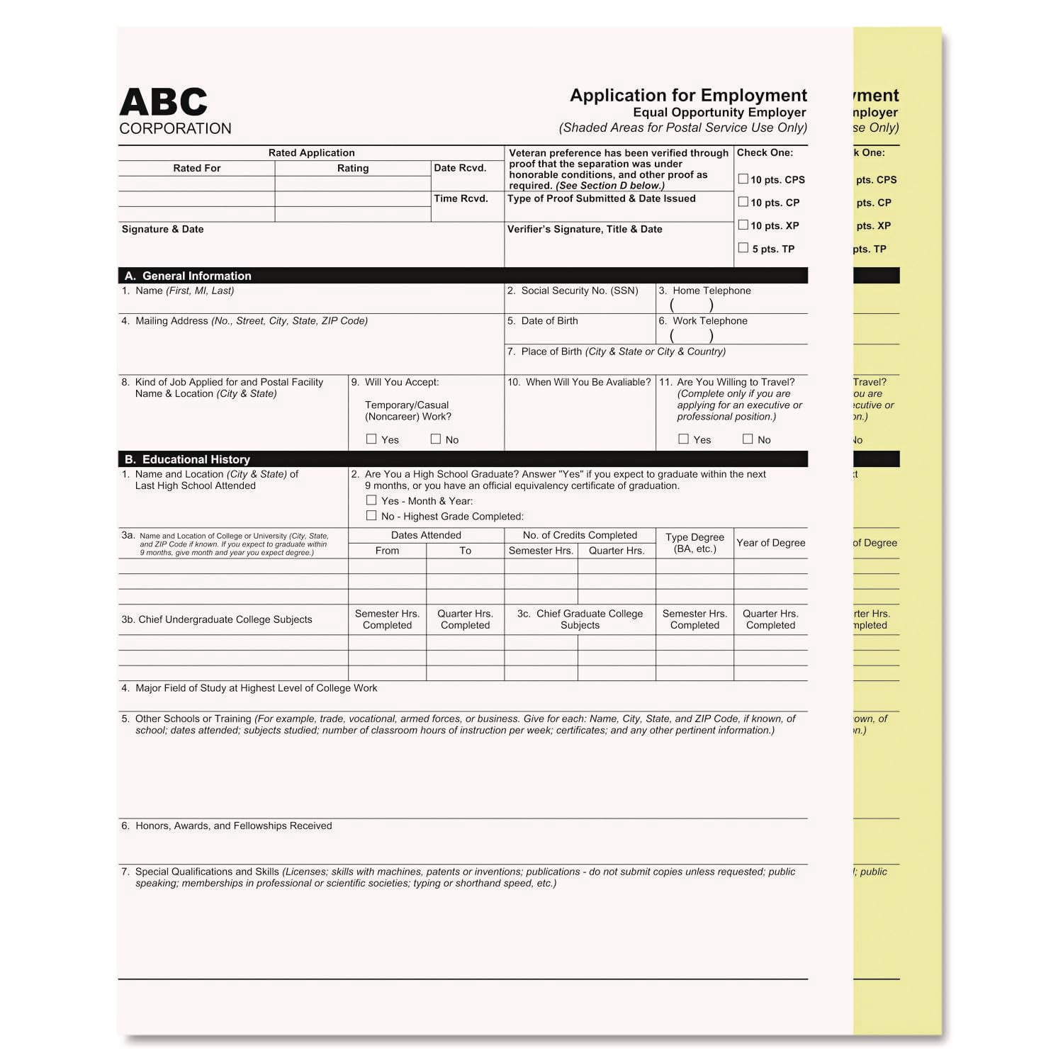 PM Company 59101 Digital Carbonless Paper 8-1/2 x 11 Two-Part Collated White/Canary 2500 Sets