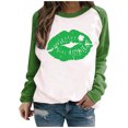 thumbnail image 1 of QIPOPIQ Chemises à Manches Longues pour Femmes Col Rond T-Shirts de la Saint-Patrick T-Shirts Amples pour Dames T-Shirt Imprimé Shamrock T-Shirt Vert Chanceux Haut T-Shirt Col Rond Chemises de Vacances de la Saint-Patrick Offres, 1 of 4