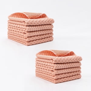 PRETXORVE 10 Pack Pinstripe Nettoyage Wipes Ménage Multifonctionnelle Cuisine Epaisseur Serviette Essuie-main Table Lave-vaisselle Nettoyant Microfibre