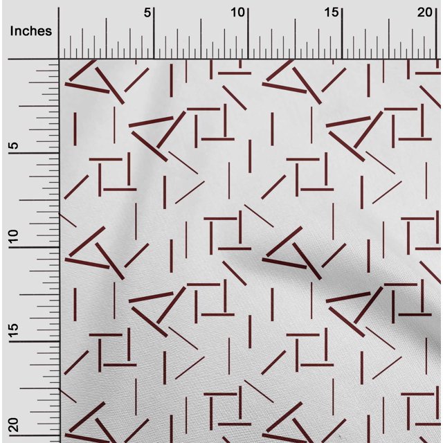 oneOone Cotton Silk Fabric Line Geometric Print Fabric By Yard 42 Inch Wide