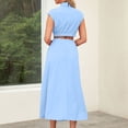 thumbnail image 4 of XZNGL Robe d'Été pour Femmes Aguichant Mode Femmes Été Unie Aguichant Ajourée Décontractée Mini Robe Sans Manches à Col Rond Robe d'Été Mini Robe pour Femmes Robe d'Été pour Femmes avec Manches, 4 of 4
