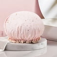 thumbnail image 3 of Double Layer Lace Shower Cap | Reusable Plastic Elastic Bathing Cap for Spa, Hotel & Hair Salon | Waterproof Hair Protection for Adults, 3 of 3