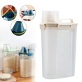 thumbnail image 2 of Airtight Rice Storage Container with Pour Spout - Cereal & Flour Dispenser for Pantry Organization - Locking Lid & Measurement Scale - Kitchen Grain Canister, 3L (1Pcs) Beige, 2 of 9