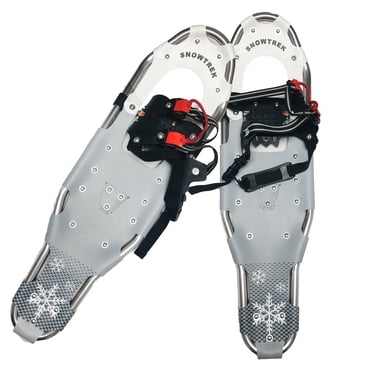 SNOWTREK Aluminum Snowshoes with Carrying Bag - One Pull Adjustable Harness